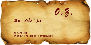 Ohr Zója névjegykártya